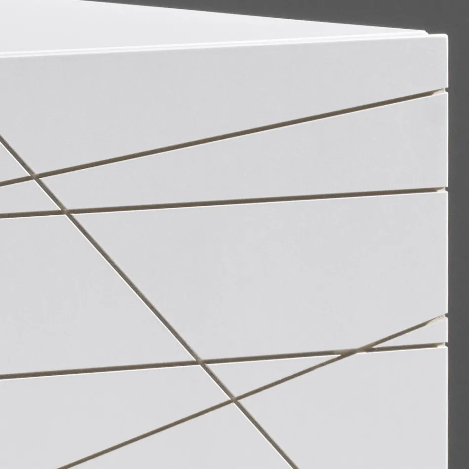 Aparador de 3 puertas en aglomerado de madera pintada - Ariete Viadurini