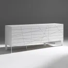 Aparador de 3 puertas en aglomerado de madera pintada - Ariete Viadurini