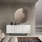 Aparador con 3 puertas de MDF revestido en PVC lacado. Fabricado en Italia - Dorotea Viadurini