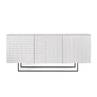 Aparador con 3 puertas de MDF revestido en PVC lacado. Fabricado en Italia - Dorotea Viadurini