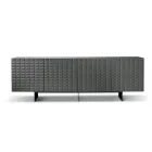 Aparador con 4 puertas de MDF revestido en PVC lacado. Fabricado en Italia - Dorotea Viadurini