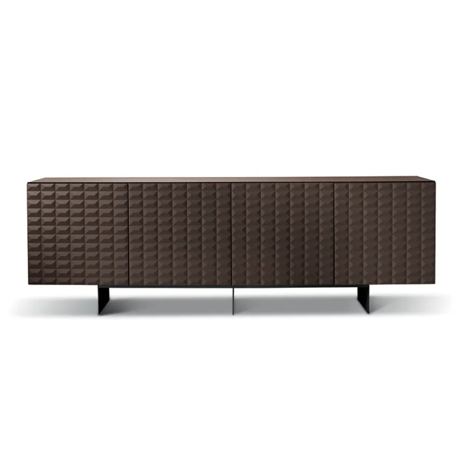 Aparador con 4 puertas de MDF revestido de PVC lacado. Fabricado en Italia - Dorotea Viadurini