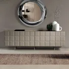 Aparador de interior con 4 puertas a cuadros, fabricado en Italia - Elisabetta Viadurini