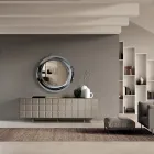 Aparador de interior con 4 puertas a cuadros, fabricado en Italia - Elisabetta Viadurini