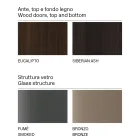 Aparador de madera con estructura de vidrio Made in Italy - Azuki Viadurini