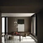 Aparador de madera con estructura de vidrio Made in Italy - Azuki Viadurini