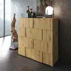 Aparador de salón con 2 puertas batientes acabado roble - sodio Viadurini