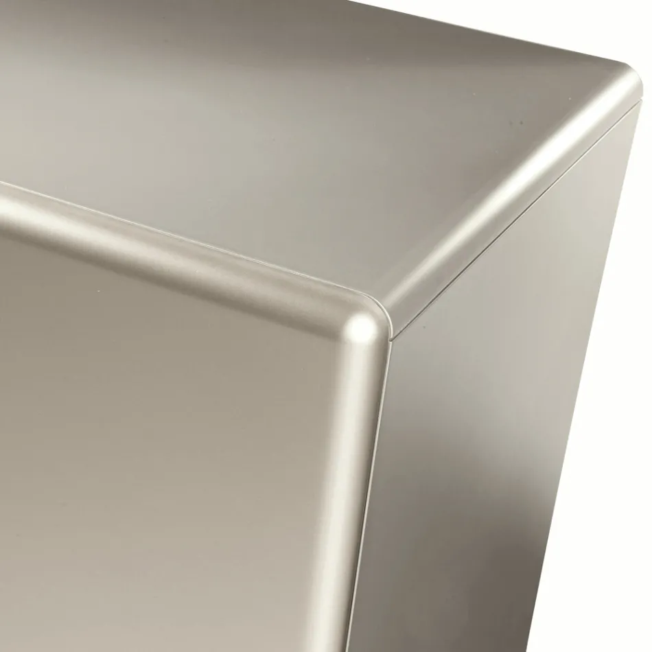 Aparador de salón con 3 puertas acabado en níquel Made in Italy - Foglio Viadurini