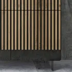 Aparador de salón con 4 puertas en acabado roble nórdico anudado - Bente Viadurini