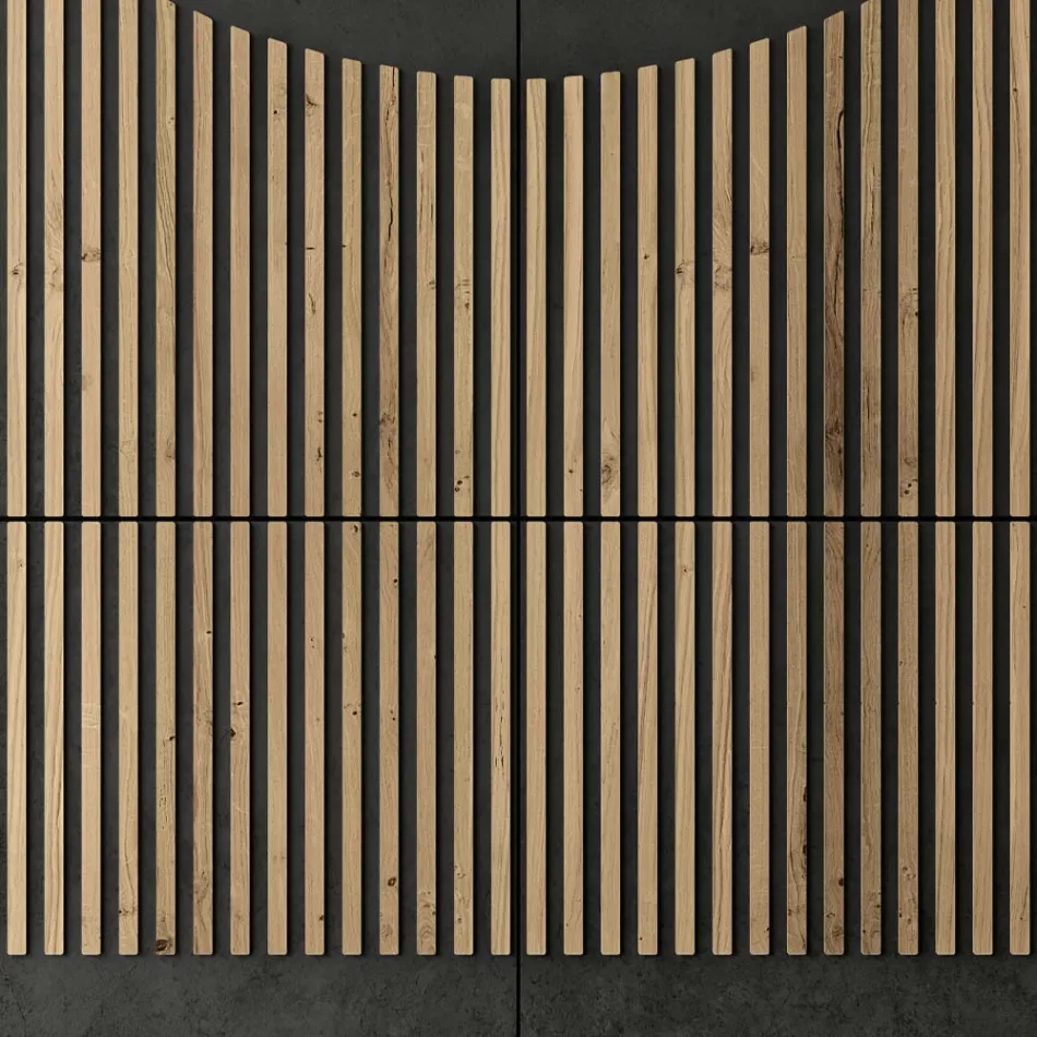 Aparador de salón con 4 puertas en acabado roble nórdico anudado - Bente Viadurini