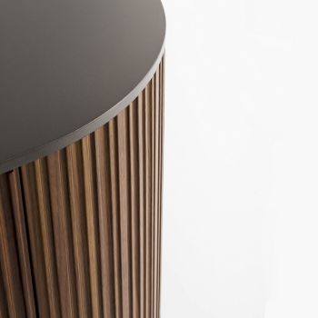 Aparador para sala de estar en madera y metal bronce Made in Italy - Bonaldo Dune
