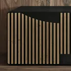 Aparador de salón con 3 puertas en acabado de roble nórdico anudado - Linda Viadurini