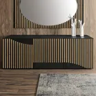 Aparador de salón con 3 puertas en acabado de roble nórdico anudado - Linda Viadurini