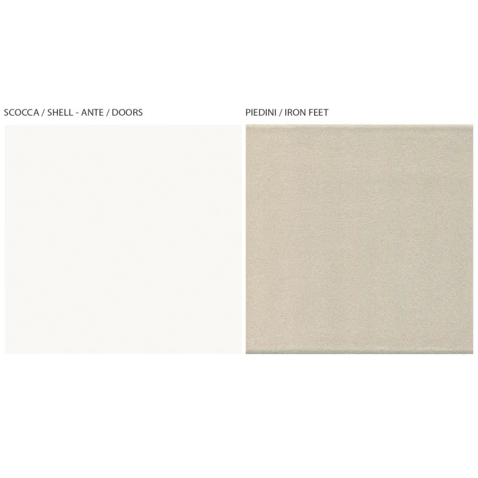 Aparador para sala de estar con 4 puertas en blanco y acabado Canaletto Made in Italy - Cualquiera Viadurini