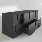 diseño aparador de madera de alerce cepillado de calor tratada Azalea Viadurini