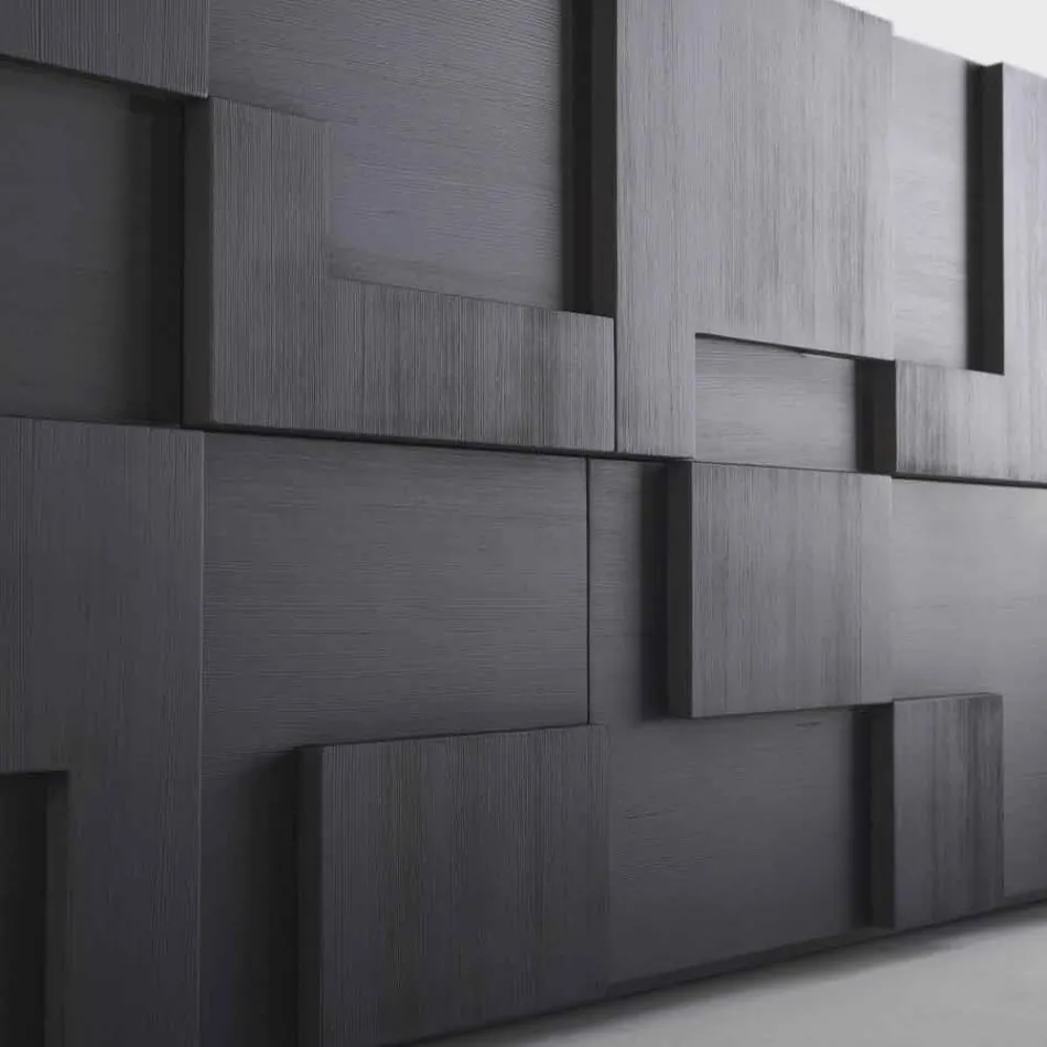 diseño aparador de madera de alerce cepillado de calor tratada Azalea Viadurini