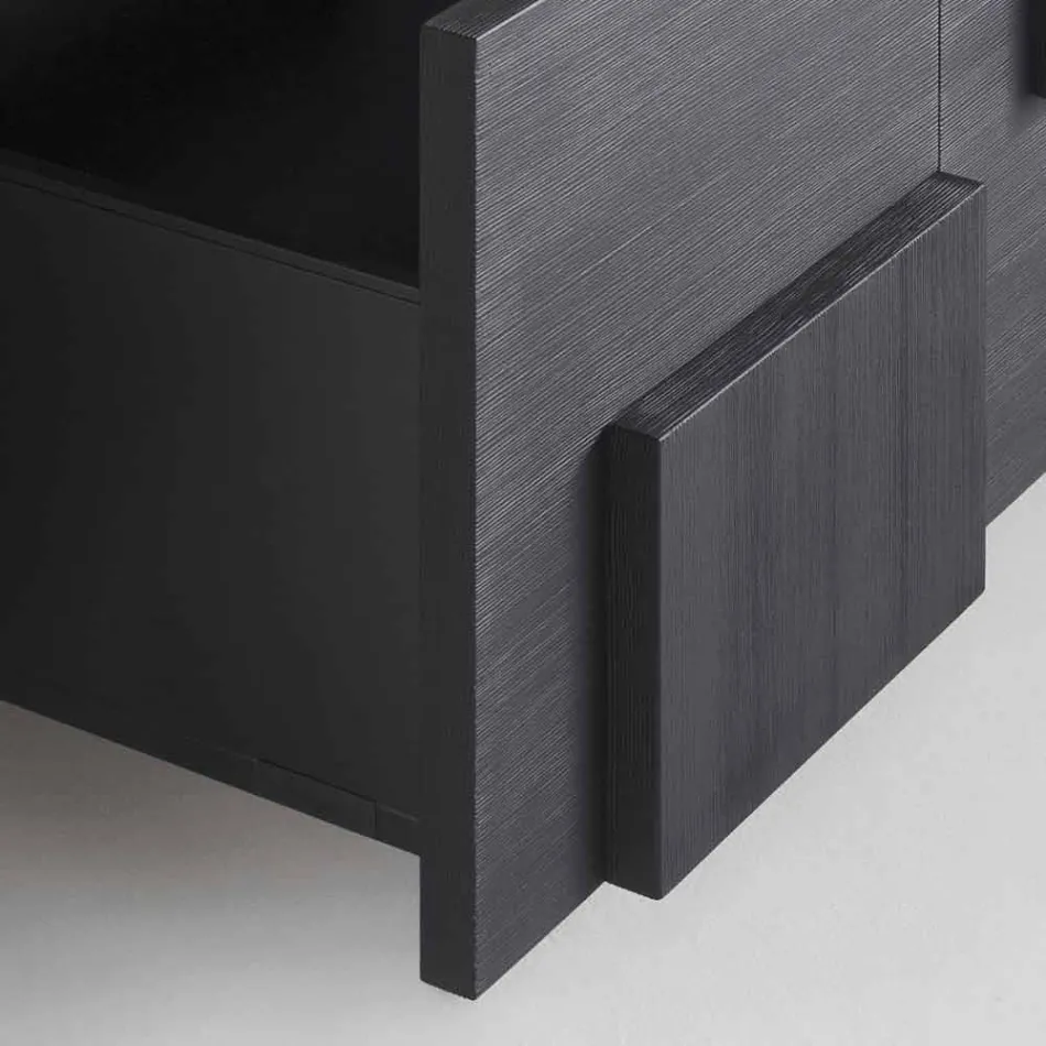 diseño aparador de madera de alerce cepillado de calor tratada Azalea Viadurini