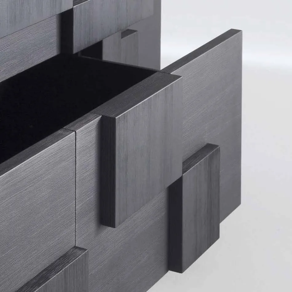 diseño aparador de madera de alerce cepillado de calor tratada Azalea Viadurini