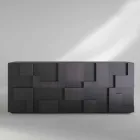 diseño aparador de madera de alerce cepillado de calor tratada Azalea Viadurini