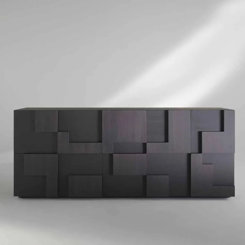 diseño aparador de madera de alerce cepillado de calor tratada Azalea Viadurini