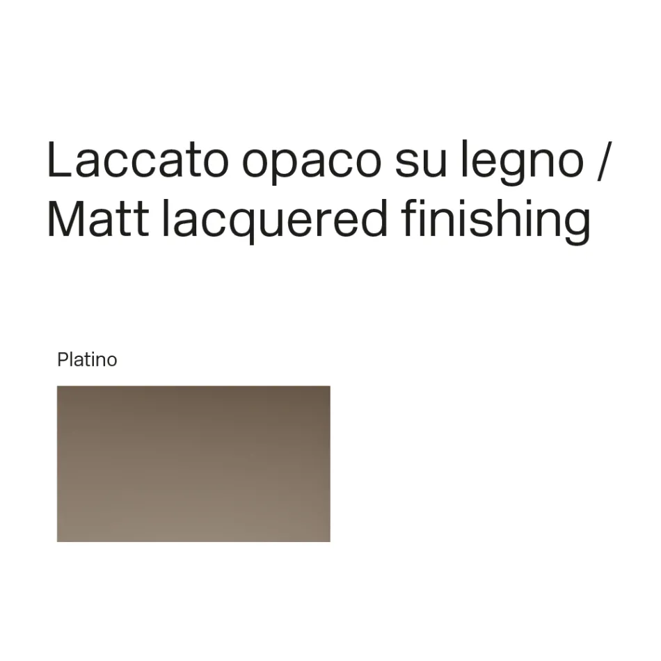 Aparador curvo de madera lacada en platino de diseño exclusivo, fabricado en Italia - Lyra Viadurini