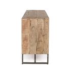 Aparador en madera de acacia y acero 2 puertas y 3 cajones Homemotion - Aimune Viadurini
