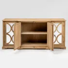 Aparador de pino natural envejecido con puertas de espejo - Agnone Viadurini