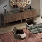 Aparador en chapa de nogal Canaletto Made in Italy - Salerno Viadurini