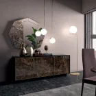 Aparador de madera lacada con 2 o 3 puertas de cerámica Made in Italy - Fiorenza Viadurini