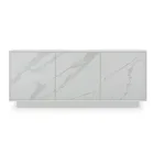 Aparador de madera lacada con 2 o 3 puertas de cerámica Made in Italy - Fiorenza Viadurini