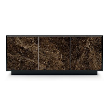 Aparador de madera lacada con 2 o 3 puertas de cerámica Made in Italy - Fiorenza Viadurini