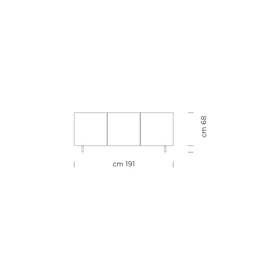 Aparador de madera lacada mate con puertas de cristal Made in Italy - Fiorenza Viadurini