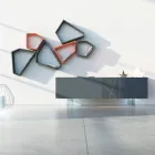 Aparador en Mdf gris grafito con pies de vidrio Made in Italy - Zelia Viadurini