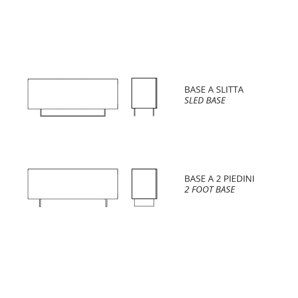 Aparador en melamina con 3 puertas de roble y espejo Made in Italy - Romina Viadurini