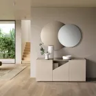 Aparador de pie de melamina con corte diagonal, fabricado en Italia - Seta Viadurini