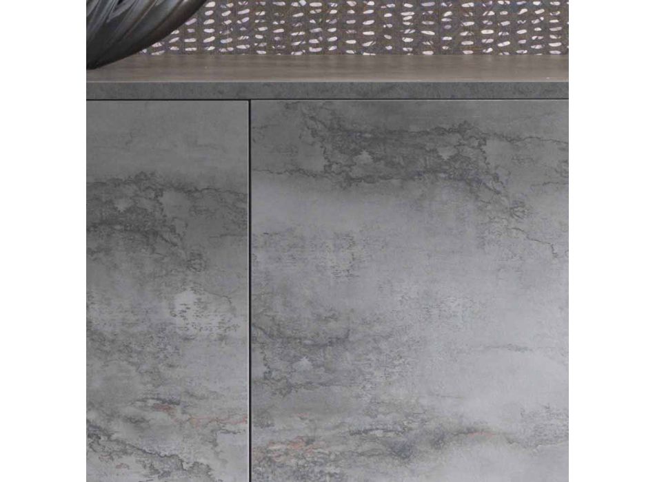 Aparador moderno con tres puertas en bronce o melamina gris Made in Italy - Clemente Viadurini