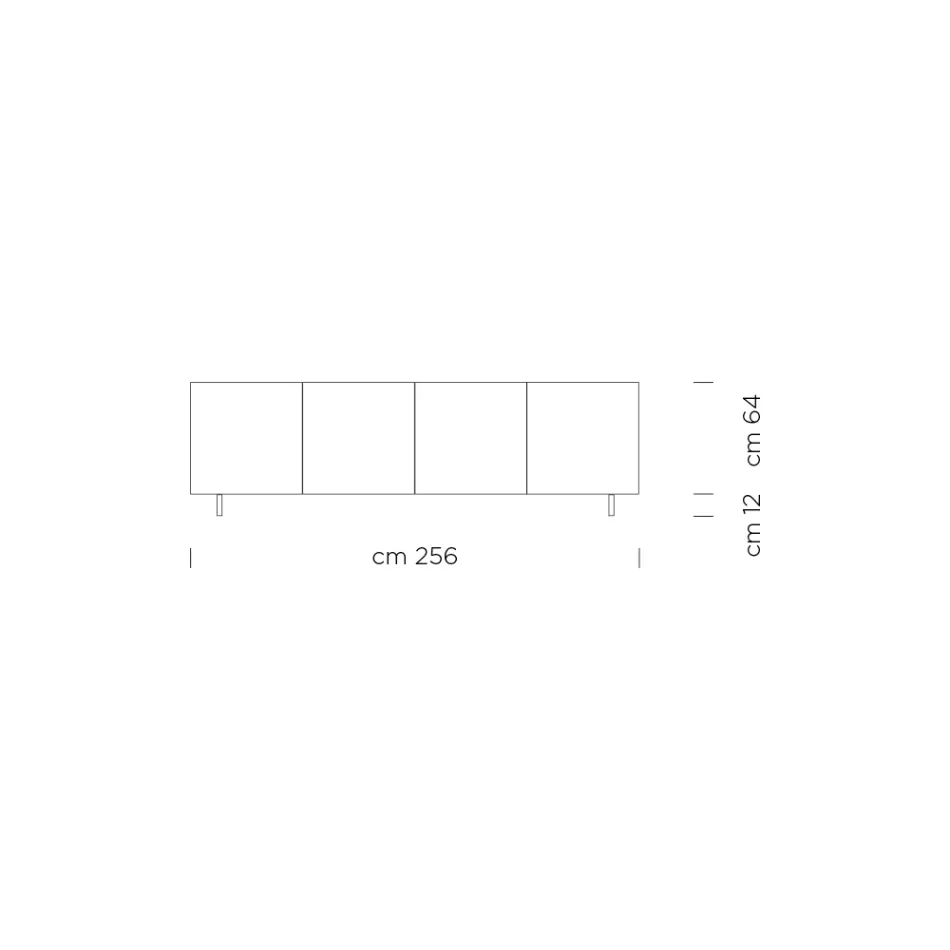 Aparador moderno en madera chapada de fresno Made in Italy - Galassia Viadurini