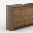 Aparador moderno de madera y metal curvado, fabricado en Italia - Rugiada Viadurini