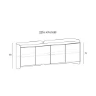 Aparador moderno de madera y metal curvado, fabricado en Italia - Rugiada Viadurini