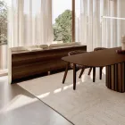 Aparador moderno de madera y metal curvado, fabricado en Italia - Rugiada Viadurini
