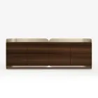 Aparador moderno de madera y metal curvado, fabricado en Italia - Rugiada Viadurini