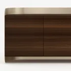 Aparador moderno de madera y metal curvado, fabricado en Italia - Rugiada Viadurini