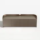 Aparador moderno de madera y metal curvado, fabricado en Italia - Rugiada Viadurini