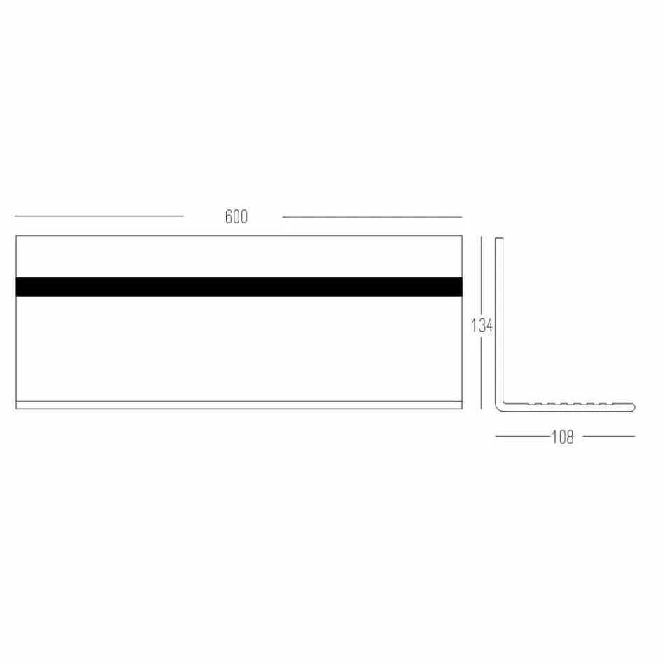 Estante de pared en Corian blanco o con inserto negro 350 o 600 cm - Elono Viadurini