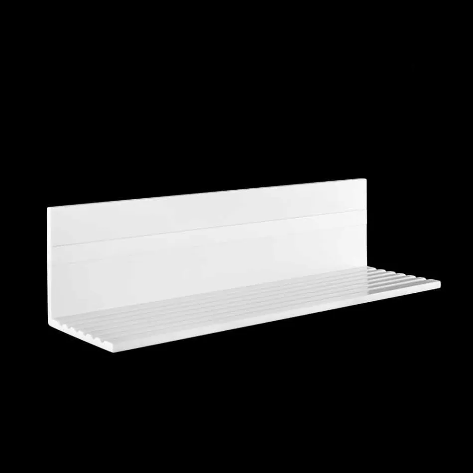 Estante de pared en Corian blanco o con inserto negro 350 o 600 cm - Elono Viadurini