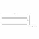 Estante de pared en Corian blanco o con inserto negro 350 o 600 cm - Elono Viadurini