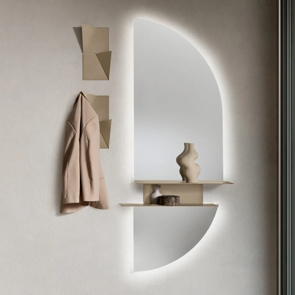 Estantería de pared Real con dos estantes metálicos en tres colores. Viadurini