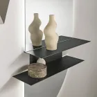 Estantería de pared Real con dos estantes metálicos en tres colores. Viadurini