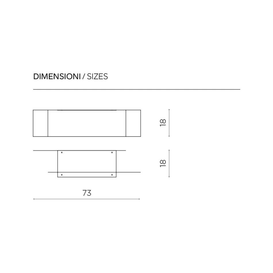 Estantería de pared Real con dos estantes metálicos en tres colores. Viadurini