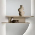 Estantería de pared Real con dos estantes metálicos en tres colores. Viadurini